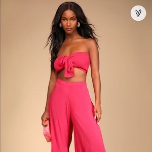 Pink two piece pant set